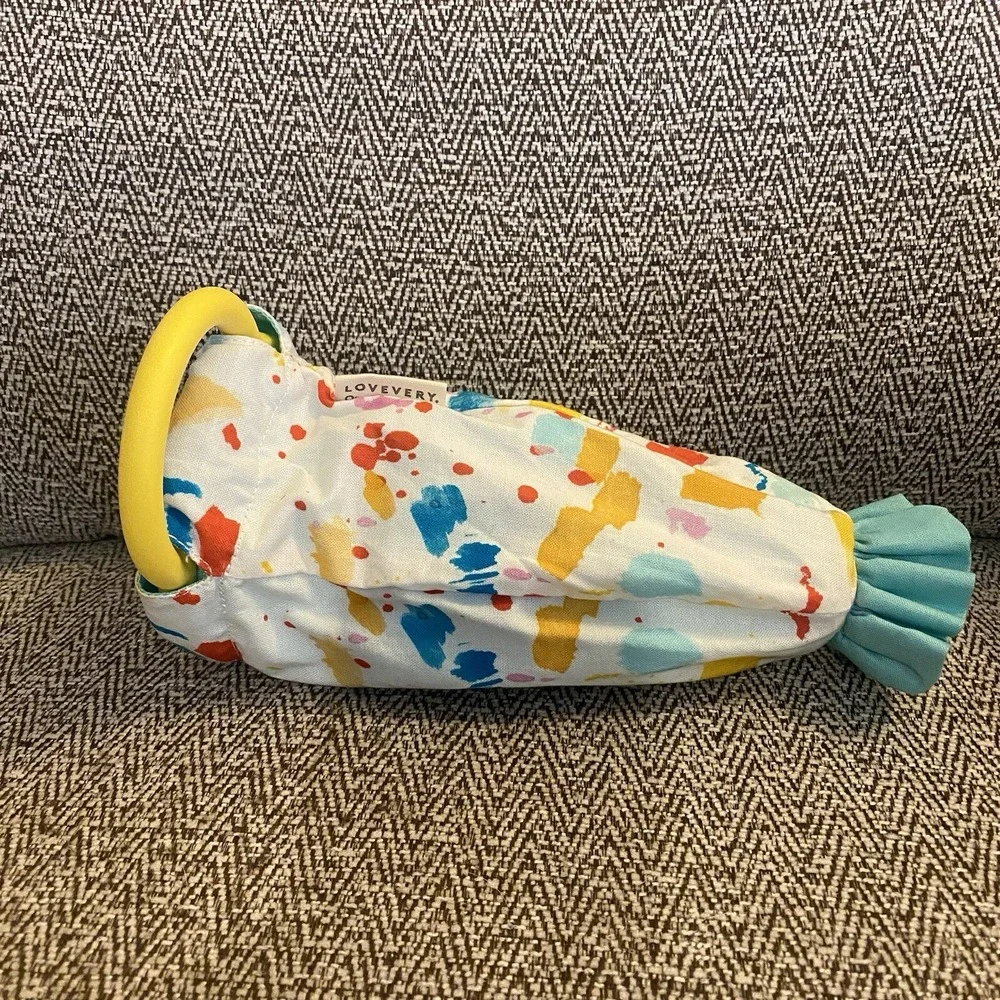 Lovevery Organic Cotton Sensory Multicolor Pouch Scoop Thinker Play Kit 11-12 mo